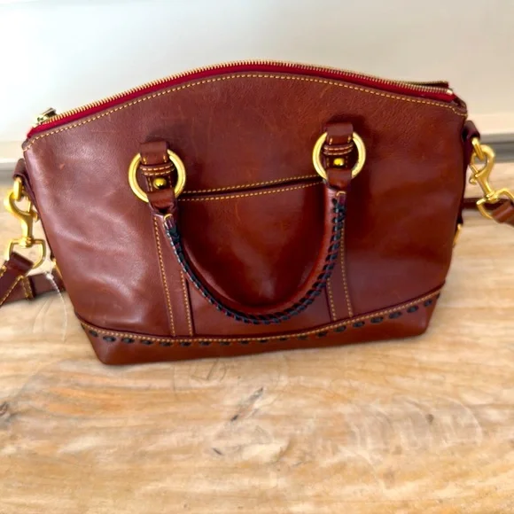 Dooney & Bourke Florentine Leather Pocket Satchel Handbag - Picture 2 of 5